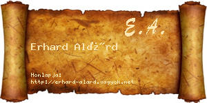 Erhard Alárd névjegykártya